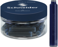 Kapsulės SCHNEIDER indelyje, trumpos, t.mėlynas rašalas, 30 vnt.