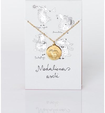 Žalvarinis auksuotas medalionas AVYTĖ