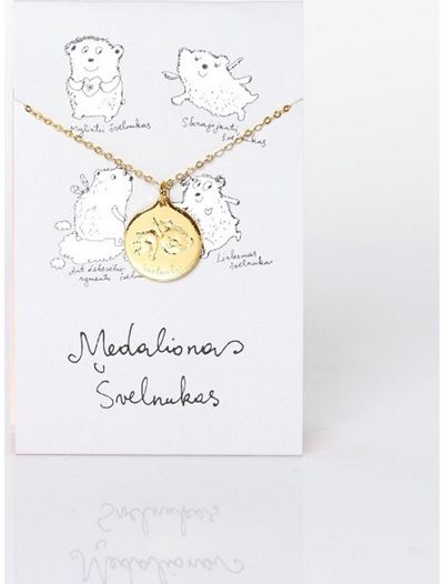 Žalvarinis auksuotas medalionas ŠVELNUKAS