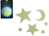 Tamsoje šviečiančios figūrėlės MOON&STARS, 15 vnt.