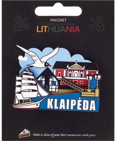 Magnetas KLAIPĖDA, 3D medinis, 70x60mm