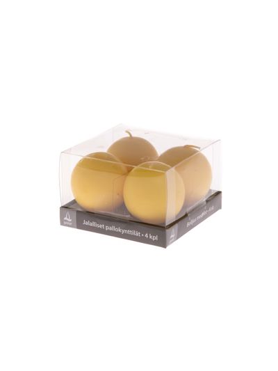 Velykų stalo žvakė YELLOW, 4 vnt., 6 cm.