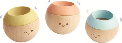 Medinis kūdikio žaislas SENSORINIAI KAMUOLIUKAI (pastelė) PLANTOYS