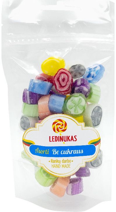 Ledinukai be cukraus ASORTI su vizualu, 60g, ZIP