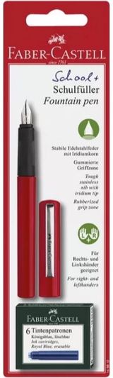 Plunksnakotis Faber-Castell SCHOOL+, raudonas