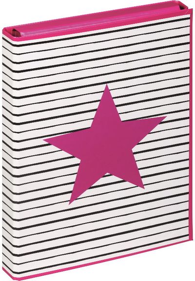 Dėklas sąsiuviniams PAGNA PINK STAR su lipniu užsegimu, A4