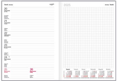 Darbo knyga QUADRO BALACRON 2025, 20x14 flex brown tango (savaitė ir užrašai atv