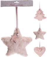 Kabinama medinė dekoracija FUR SHAPE PINK, 18 cm