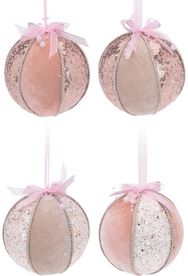 Kalėdinis burbulas SPARKLE PINK, 12 cm