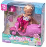 Lėlė CUTE GIRL 11,4cm su motoroleriu