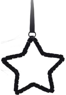 Eglutės dekoracija SUNDRIES BLACK WIRE VELVET STAR