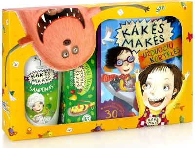 KAKĖS MAKĖS dovanų rinkinys (žaidimų kortelės+dantų pasta+šampūnas)