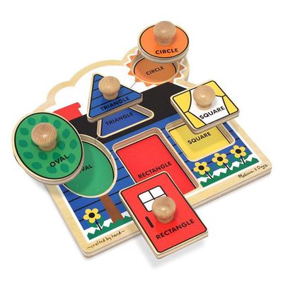 Medinė dėlionė M&D FIRST SHAPES didelė su laikikliais