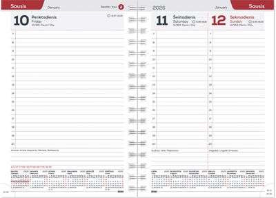 Darbo knyga A5 SPIREX FLEX 2025, koralo raudona