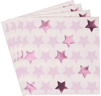Vienkartinės stalo servetėlės LITTLE STAR PINK, 16 vnt.
