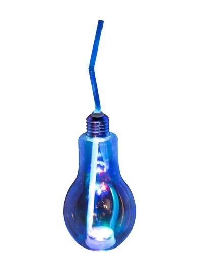 Plastikinis gėrimų stiklainiukas LED BULB, 400 ml