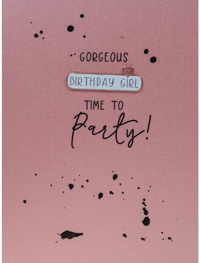 Atvirukas su ženkliuku BIRTHDAY GIRL/GORGEOUS