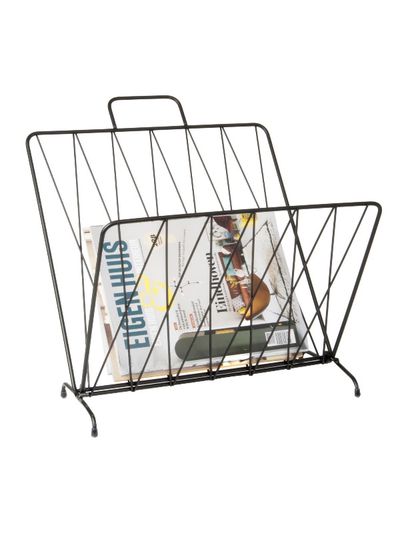 Žurnalų laikiklis DIAMOND RASTER BLACK, 40x27x56 cm