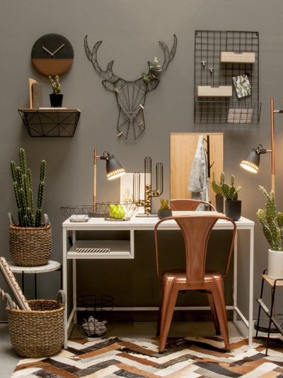 Stalinė lempa MINGLE BLACK/COPPER, 45 cm