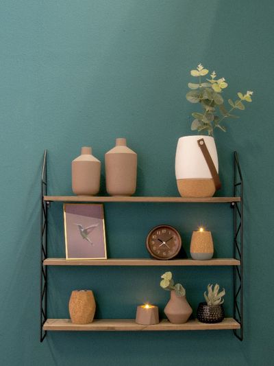 Gėlių vazonėlis CRAFT CORK WHITE, su odine rankena, 18 cm