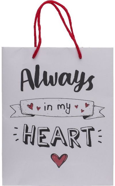 Dovanų maišelis ALWAYS IN MY HEART, 18x8x23 cm