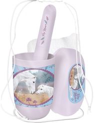 Higienos reikmenų rinkinys FAIRY MANOR (dėkliukas muilui+dantų šepetėlio laikikl is+puodelis+rankšluostukas)