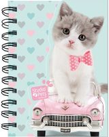 Užrašinė STUDIO PETS Cat&Car su spirale, 14,5x10,5 cm, 80 l.