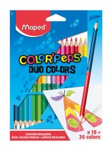 Spalvoti pieštukai MAPED ColorPeps dvipusiai, 18 vnt, 36 spalvos