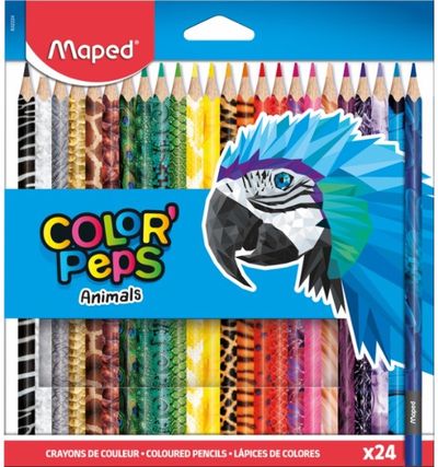 Spalvoti pieštukai MAPED ColorPeps Animal, 24 spalvos