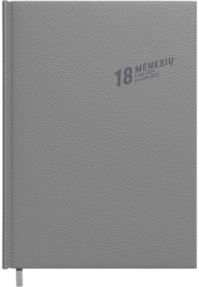 Darbo knyga 2024/2025 A5 18 mėnesių pilkas