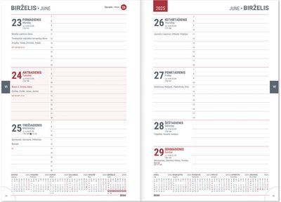 Darbo knyga 2024/2025 A5 18 mėnesių raudona