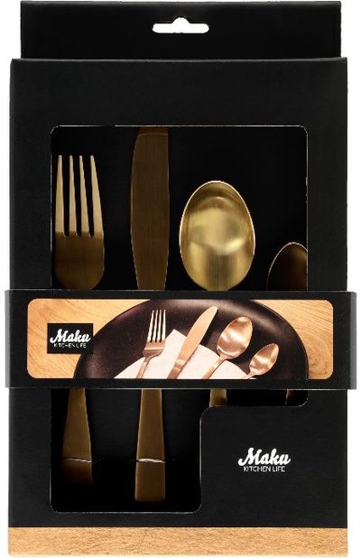 Stalo įrankių rinkinys MAKU CHAMPAGNE GOLD, 16 vnt.