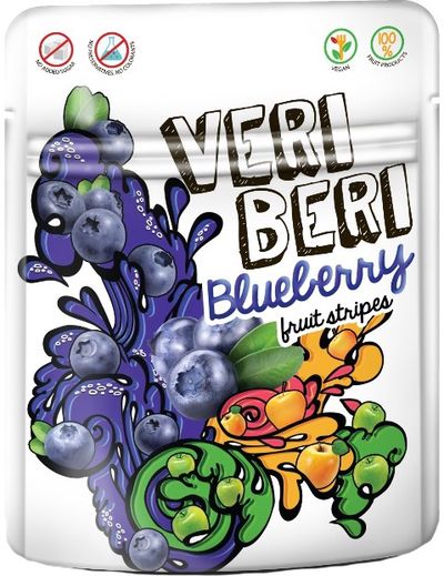 Vaisinės mėlynių juostelės VERI BERI, 50g