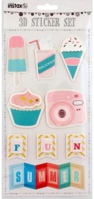 Skrebinimo lipdukai INSTAX SUMMER 3D, 9 vnt.