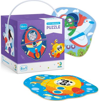 Dėlionių rinkinys DODO TRANSPORTAS 8 dėlionės 2-4 dalių