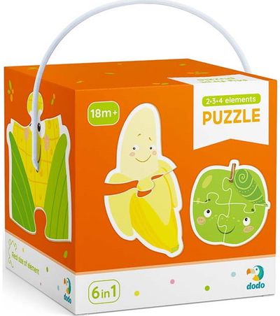 Dėlionių rinkinys DODO VAISIAI IR DARŽOVĖS 9 dėlionės 2-4 dalių