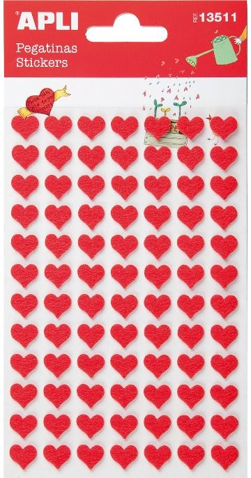 Lipdukai APLI FELT RED HEARTS 2S