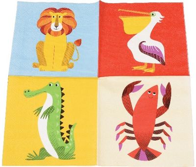 Vienkartinės servetėlės COLOURFUL CREATURES, 20 vnt