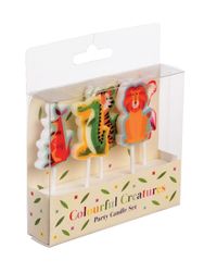 Gimtadienio žvakutės COLOURFUL CREATURES, 5 vnt.