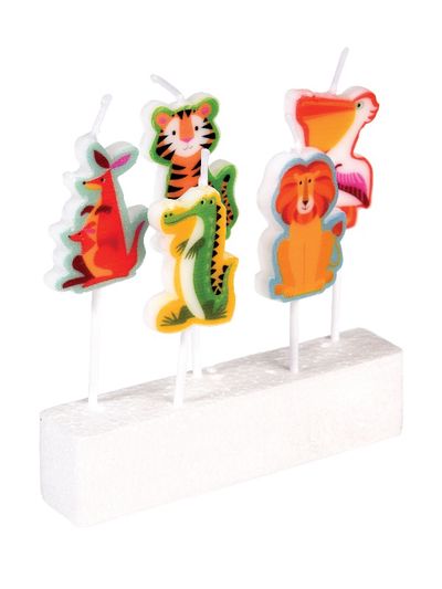 Gimtadienio žvakutės COLOURFUL CREATURES, 5 vnt.