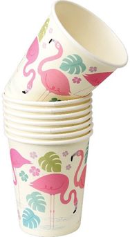 Vienkartinių puodelių rinkinys FLAMINGO BAY, 8 vnt.