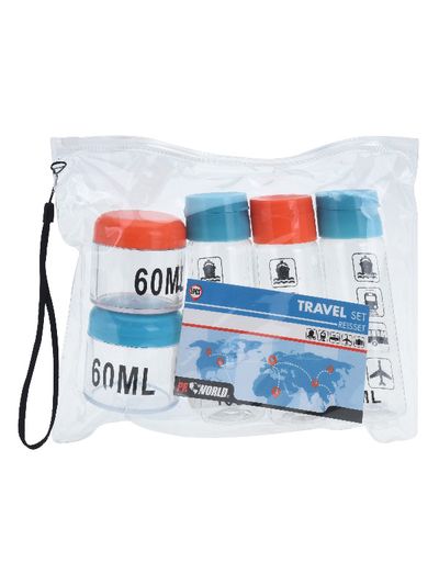 Kelionininių buteliukų rinkinys dėkle PROWORLD, 5 vnt