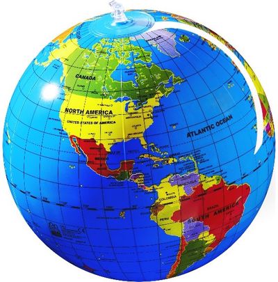 CALY Pripučiamas gaublys-kamuolys „Pasaulis“, 30 cm