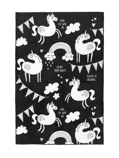 Vaikiškas kilimas I BELIEVE BLACK, 100x150 cm