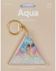 Raktų pakabukas AQUA WHITE GLITTER