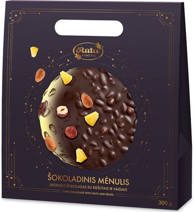Šokoladas su riešutais ir vaisiais ŠOKOLADINIS MĖNULIS, 300 g