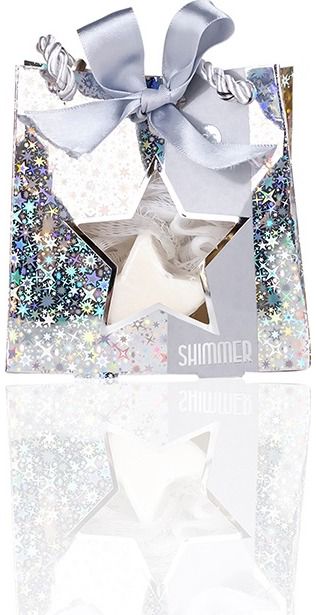 Kūno priežiūros rinkinys SHIMMER dovanų maišelyje (muilas+kempinėlė), 30+10 g