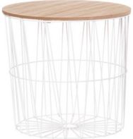 Staliukas - krepšys 4LIVING WHITE, 37x37x35 cm