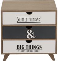 Medinė dėžutė su 3 stalčiais LITTLE&BIG THINGS, 21x15 cm