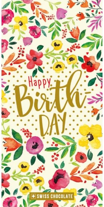 Pieniškas šokoladas FLORAL Happy Birthday, 100 g